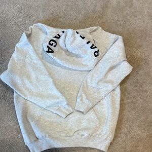 Balenciaga Light Gray Crewneck Sweatshirt with Black Logo
